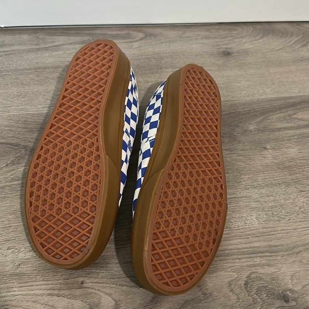 Authentic Vans 'Checkerboard Blue Gum Braided Laces' Blue - Picture 7 of 7